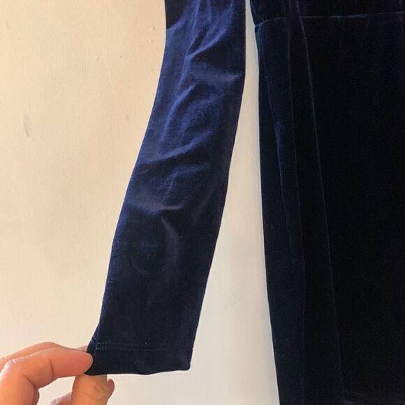 SUGAR + LIPS DRESS turn around blue velvet mini  Size M NWT - Picture 4 of 11